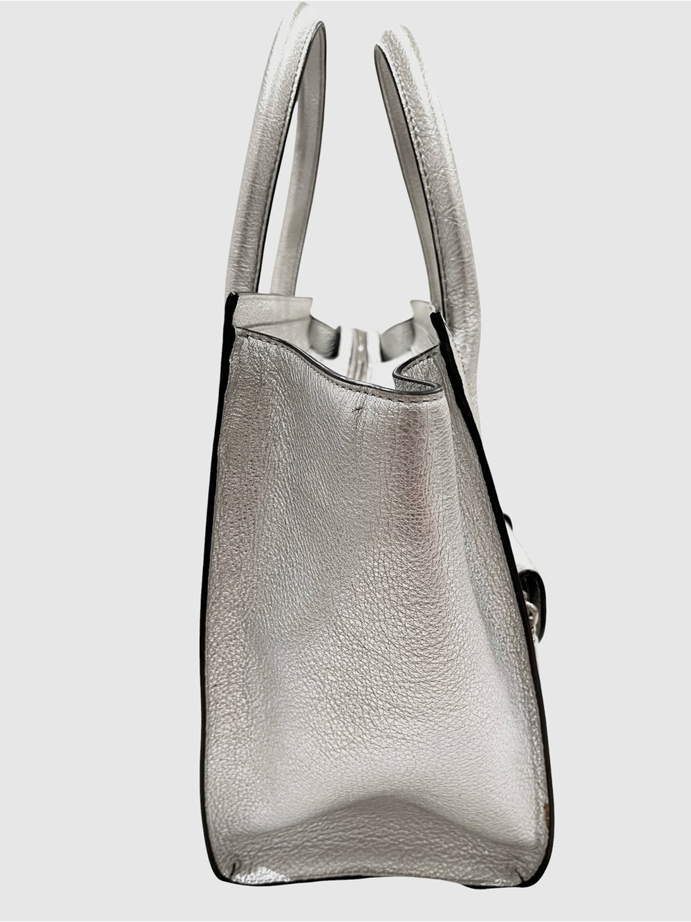 Henri Bendel Rivington 2-in-1 Leather Tote Metallic Silver NWOT - Picture 10 of 15